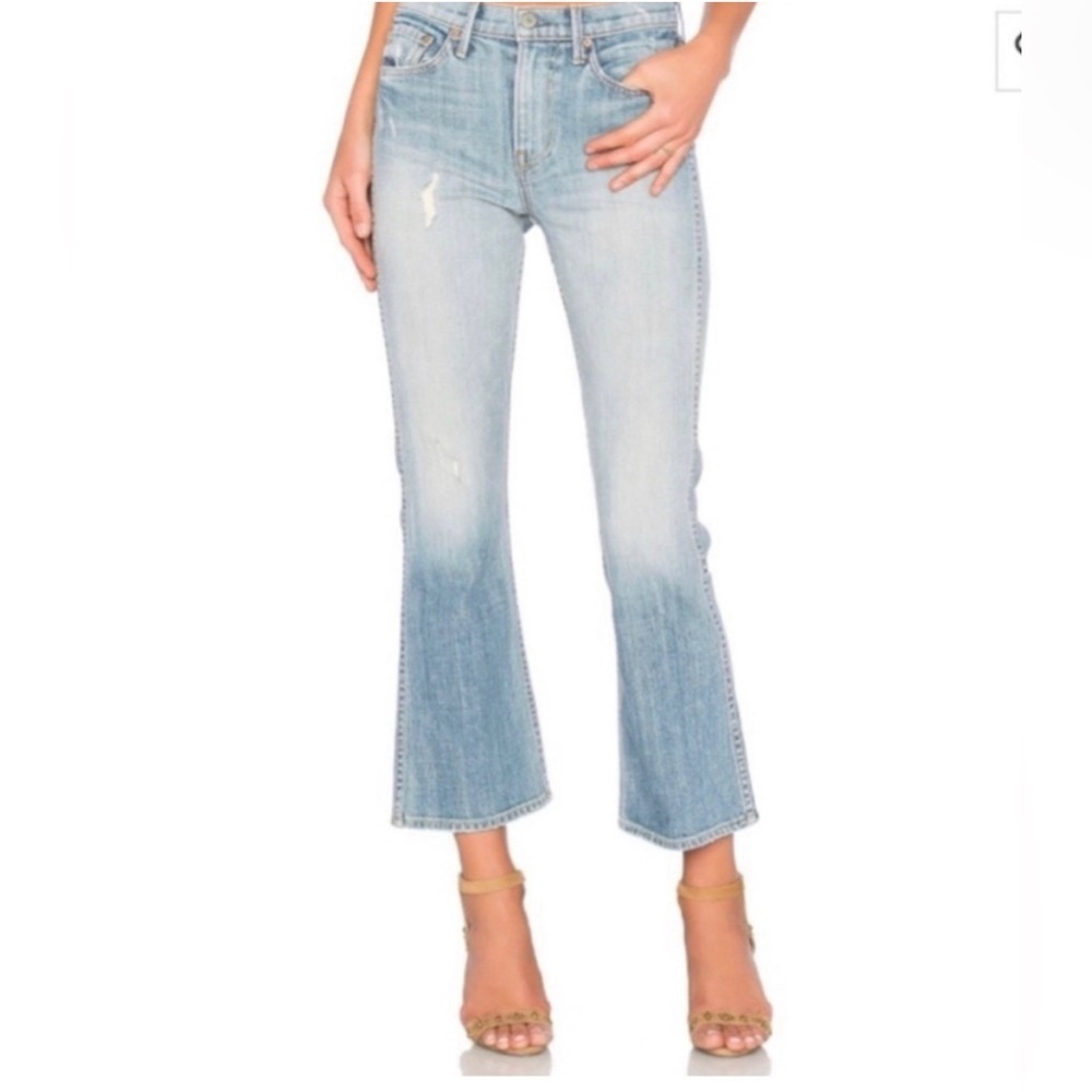 GRLFRND The Joan crop flare jeans medium wash, women's size‎ 28 P01